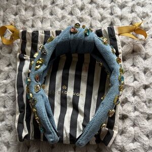 Lele Sadoughi Jeweled Denim Headband